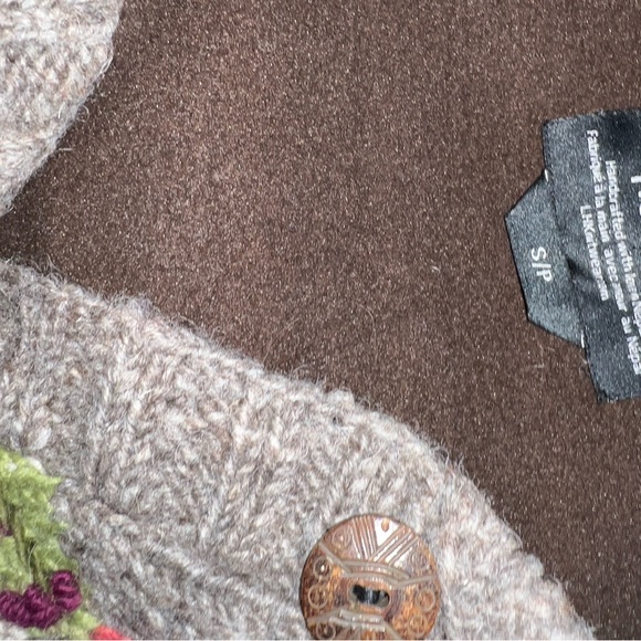 Cozy Sundance Lost Horizons Celia Rose Cardi Sweater, Hand-Knit Fleece Lined S/M - Picture 6 of 12